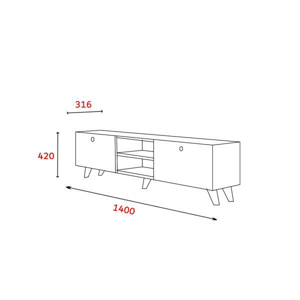 Oliver Carbonell TV Stand for TVs up to 88" Wayfair.ie